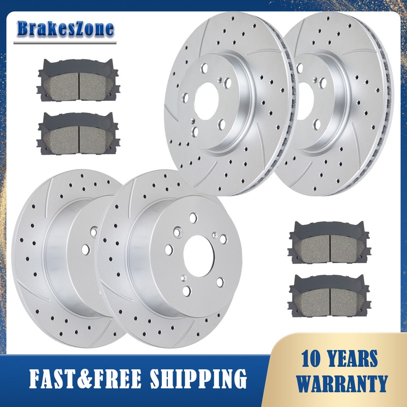296mm Front 281mm Rear Brake Rotors Pads Fit for Toyota Camry 2012 2013-2017