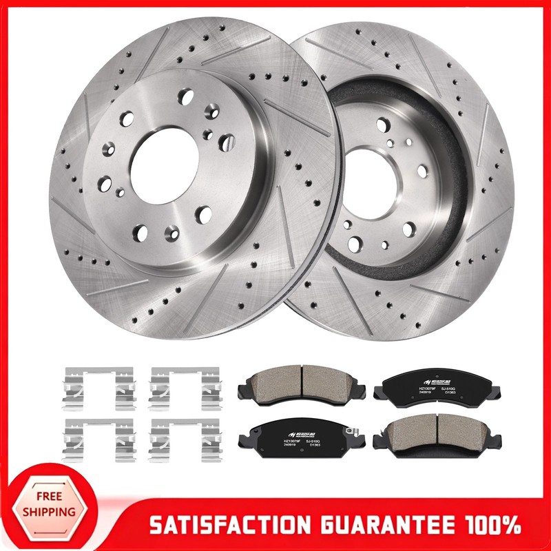 12.99″ Front Drilled Rotors Brake Pads for Chevy Tahoe Silverado GMC Sierra 1500