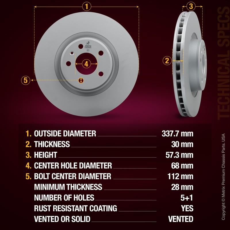 Front Disc Brake Rotor For 17-20 Audi A4 17-25 A4 Allroad Quattro 18-24 A5 gallery