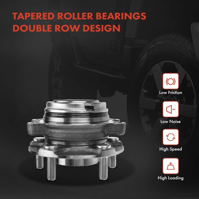 Front Disc Brake Rotors & Ceramic Pads + Hub Bearing for Nissan Altima 2014-2018 gallery