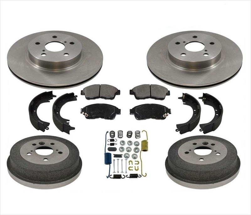 For 96-00 Toyota Rav4 Rav 4 Front Rotors Pads & Drums Brakes Shoes Springs