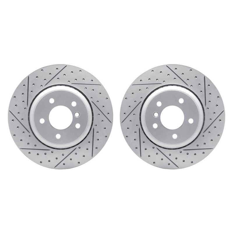 For BMW 550i 06-10 R1 Concepts Drilled & Slotted Rear Brake Rotor Set