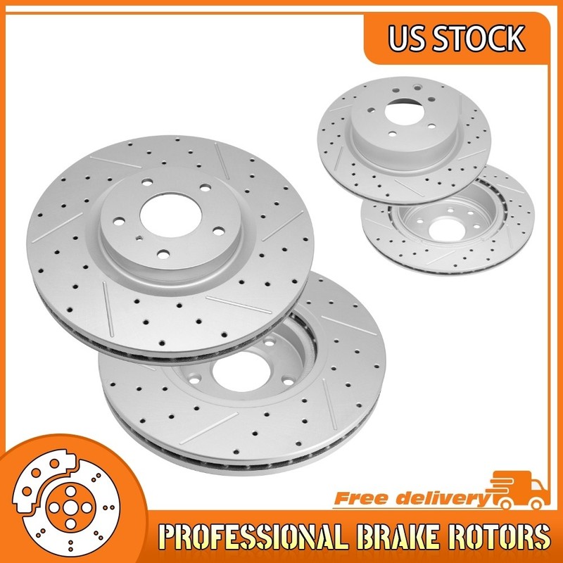 Front & Rear Drilled Brake Rotor For Nissan 370Z/350Z Infiniti G37/G35/EX35/EX37