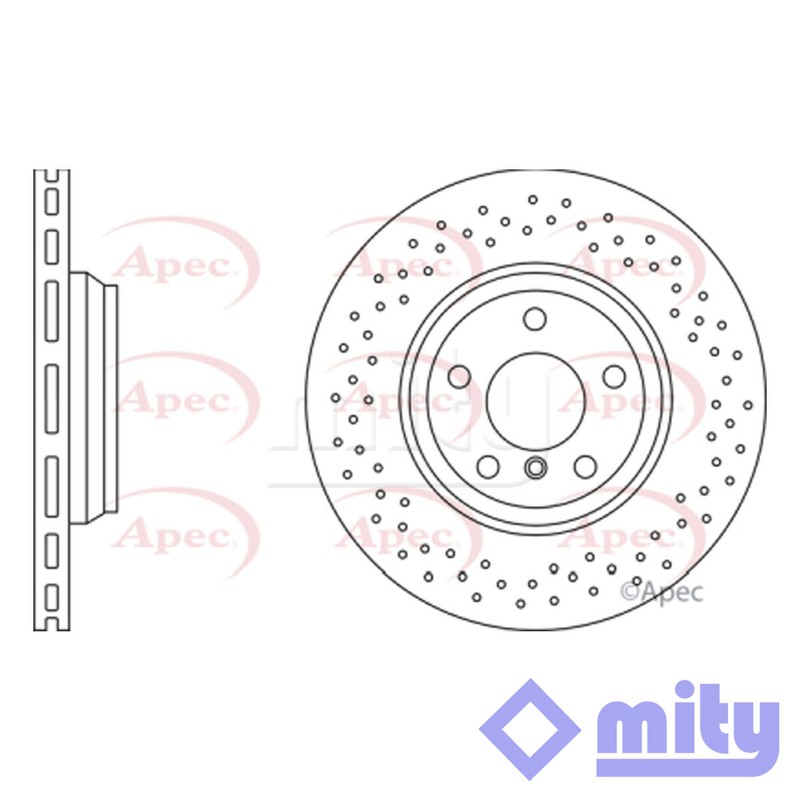 Fits Mercedes GLE GLS GL-Class 2.1 D 3.0 4.7 5.5 1x Brake Disc Rear Mity