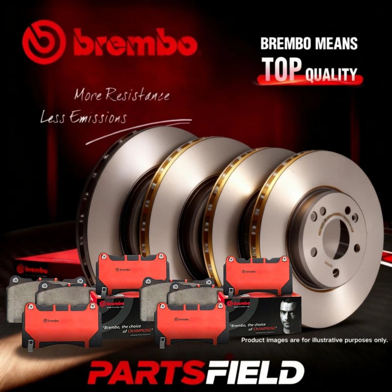 Full Set Brembo Composite Disc Rotors+NAO Brake Pads for BMW 5 Series F07 10-17