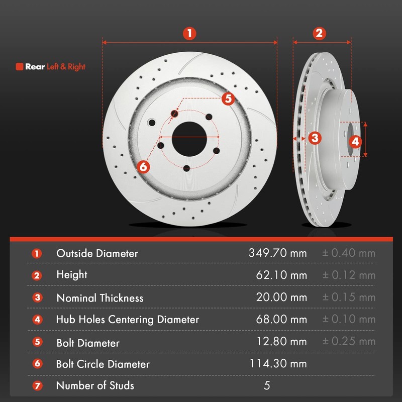 12x Front & Rear Side Drilled Rotors & Brake Pads for INFINITI M37 Q50 Q60 Q70L gallery