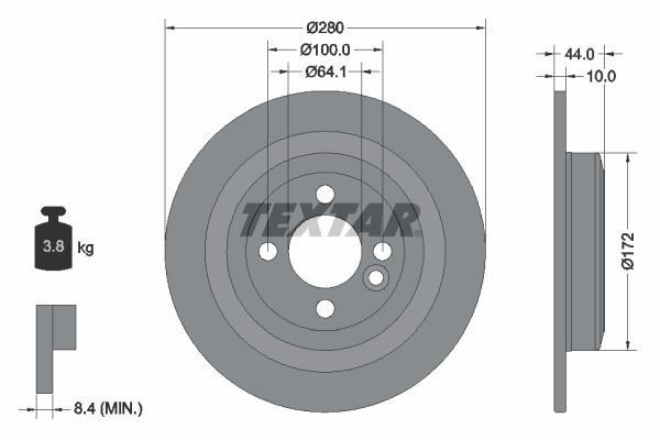 2x Brake Discs Set Rear Fits Mini Mini Mini Clubman Mini Clubvan TEXTAR 92234003 gallery