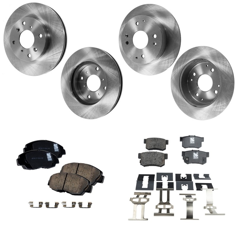 Front & Rear Brake Disc Rotors and Pads Kit for Honda Accord Acura CL 1998-1999