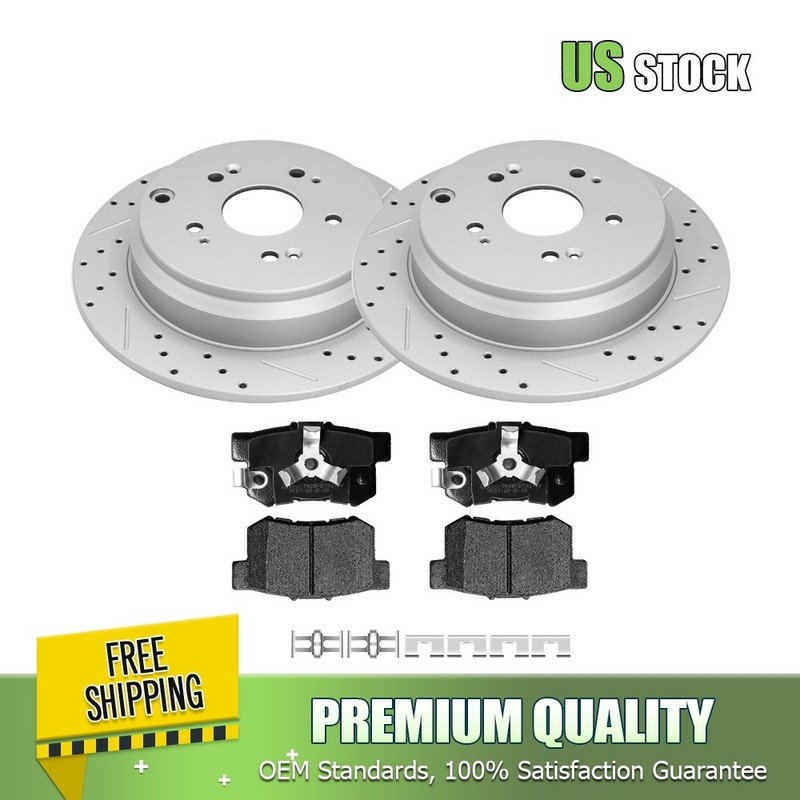 Rear Drilled Brake Rotors Brake Pads for Acura RDX Honda CR-V