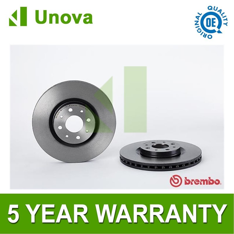 Brake Discs Front Unova Fits Alfa Romeo MiTo 2008-2018 Fiat Bravo 2007-2014