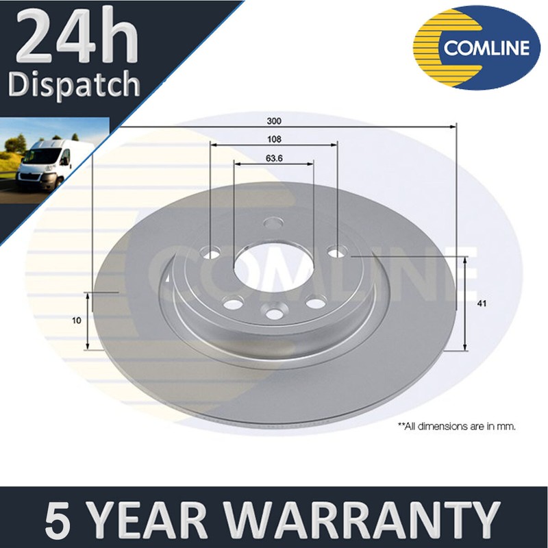 Fits Jaguar XE 2015- XF 2015- 2.0 D 3.0 Comline Rear Brake Disc #1 T4N1742