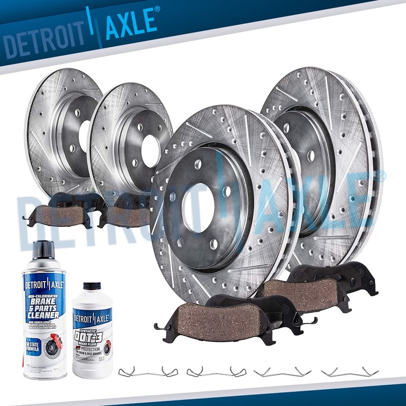 10pc Front Rear Drilled Slotted Brake Rotors Brake Pads Kit for Volvo S40 C70