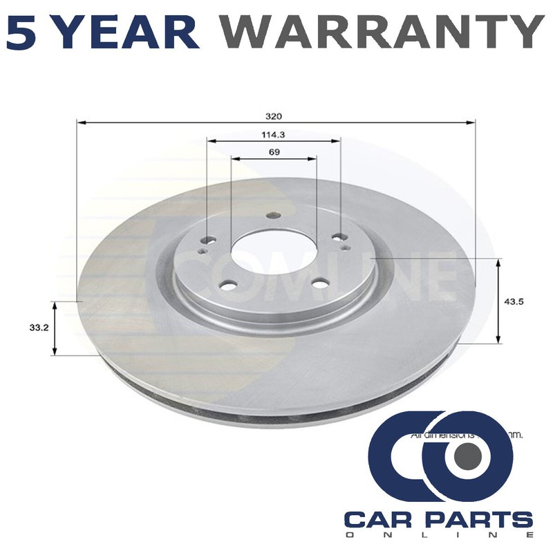 Brake Disc Front CPO Fits Mitsubishi Lancer 1998-2007 2.0 #1 MR370723