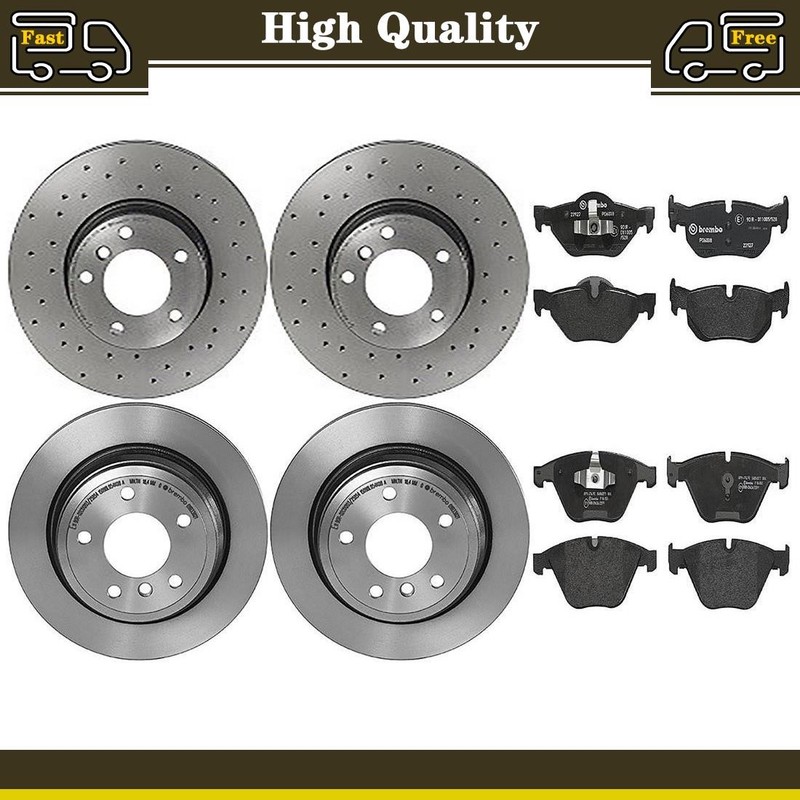 Brake Pads Rotors Set Front Rear Fits BMW 328i 3.0L BMW 328i xDrive 3.0L