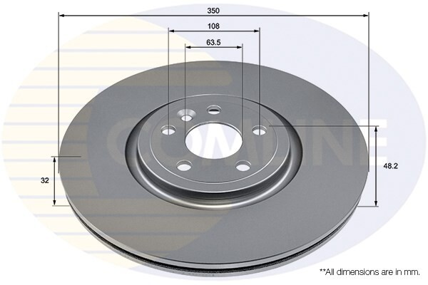 Comline Front Brake Disc Fits Jaguar F-Pace I-Pace Land Rover Range Velar #1 gallery
