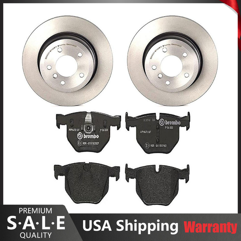 Brembo Rear Brake Kit 320mm Disc Rotors Low-Met Pads For BMW E60 5-Series 3.0 L6