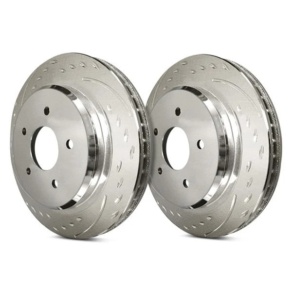For Subaru Forester 19-20 Brake Rotors Diamond Slot Dimpled & Slotted 1-Piece