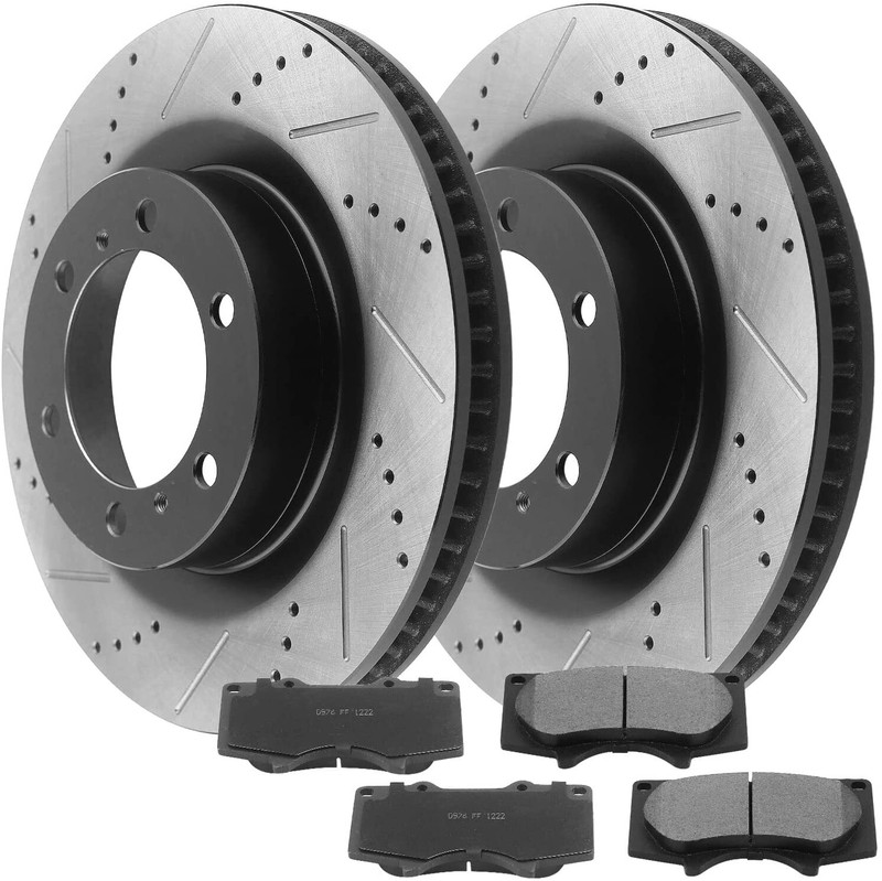 Front Disc Brake Rotors Ceramic Brake Pads for 2010 2012 -2021 Lexus GX460 C17
