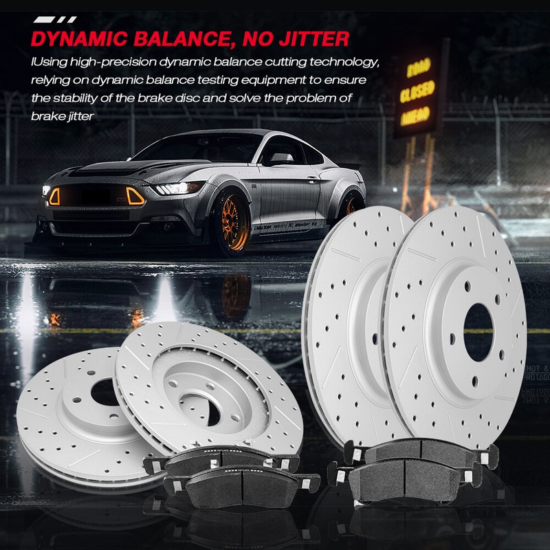 Front Drilled Rotor + Brake Pads for 2011-2018 Jeep Grand Cherokee Dodge Durango gallery