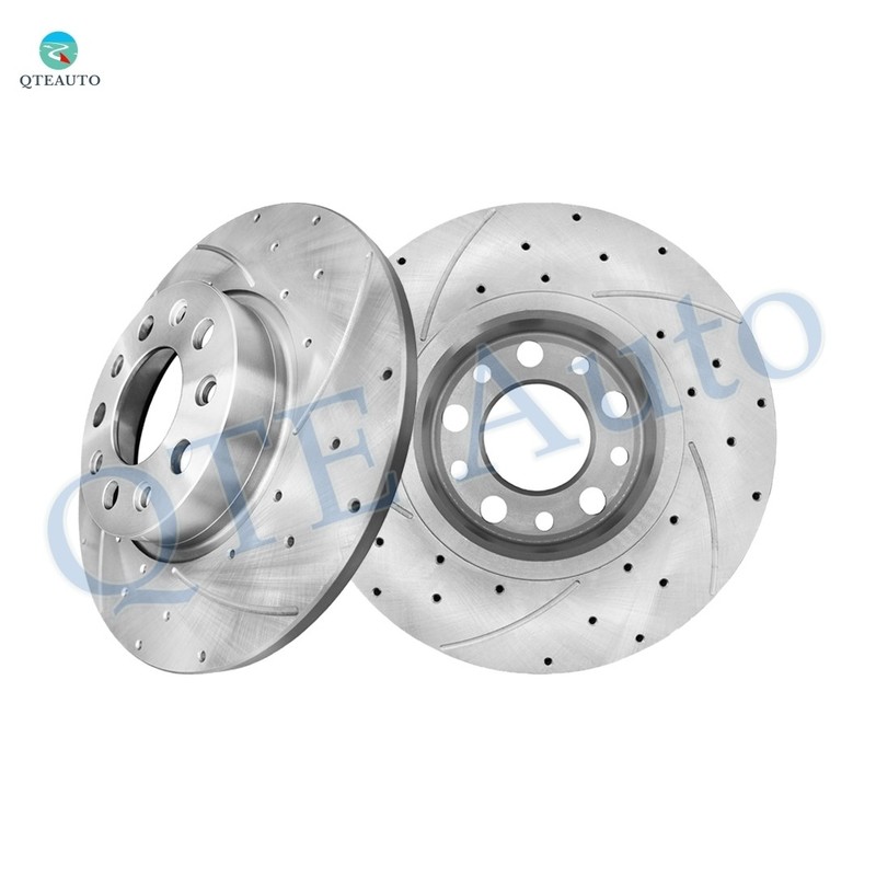 Rear 278mm Drilled Slotted Brake Disc Rotors For 2016-2022 Fiat 500X