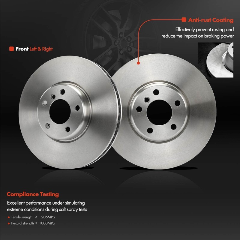 Disc Brake Rotors for BMW 535i GT xDrive 2011-2017 740Li Front Left & Right Side gallery