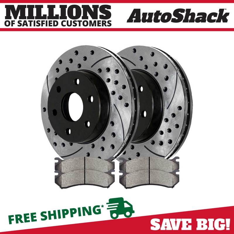 Front Drilled Slotted Rotors & Pads for Chevy Silverado 1500 Classic GMC Yukon