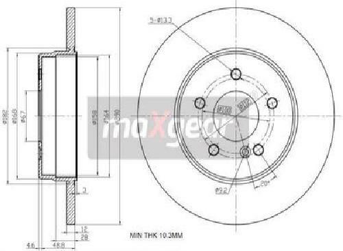 Genuine Maxgear Brake Disc 19-1015 for Mercedes-Benz