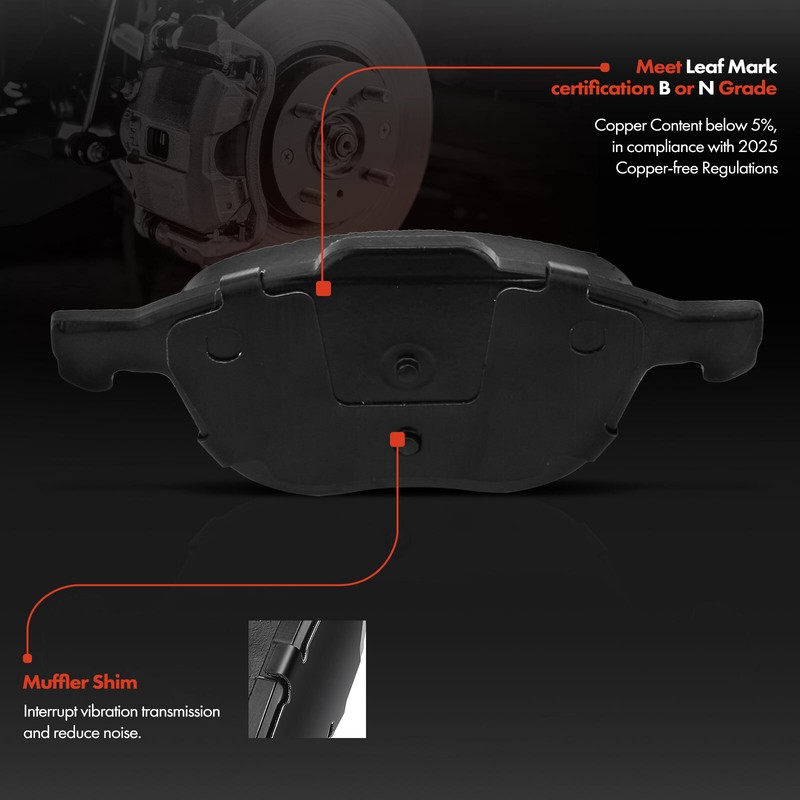 Front L & R Disc Brake Rotor & Brake Pads and Brake Caliper for Ford Focus 05-07 gallery