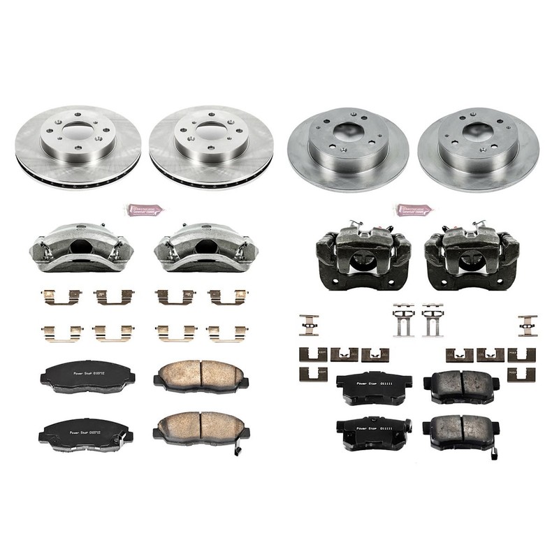 Powerstop 260mm Front 259mm Rear Brake Discs Calipers Pads Kit for 98-02 Accord gallery
