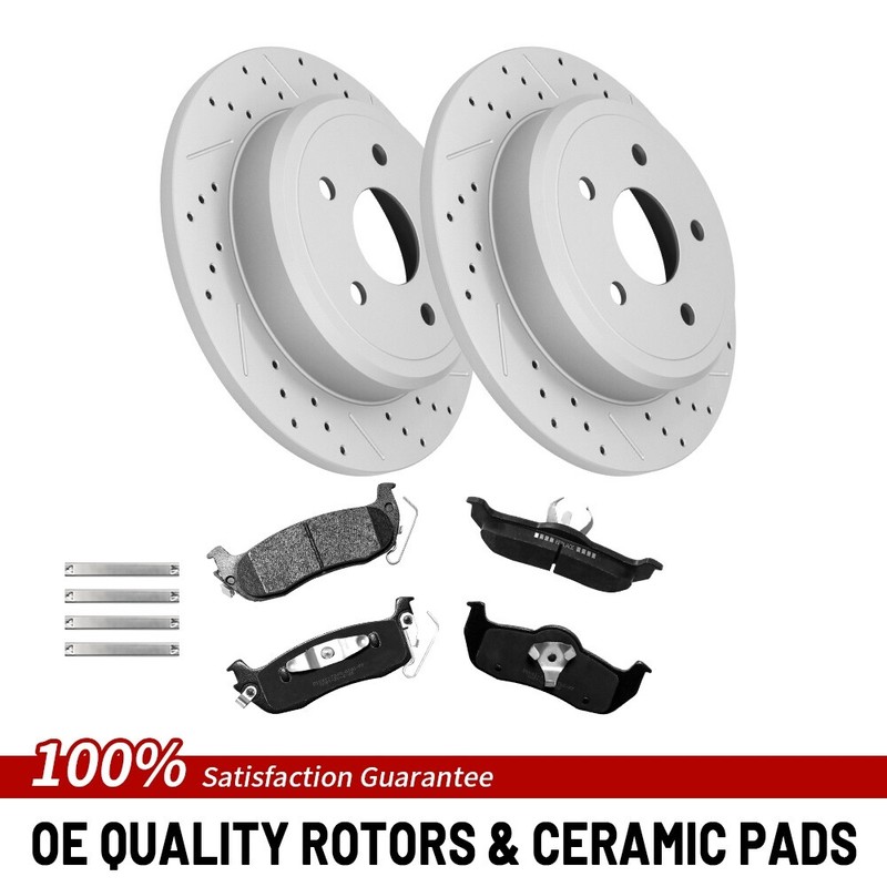 320mm Rear Brake Rotor Ceramic Pad For Commander Grand Cherokee 2006 2007 – 2010