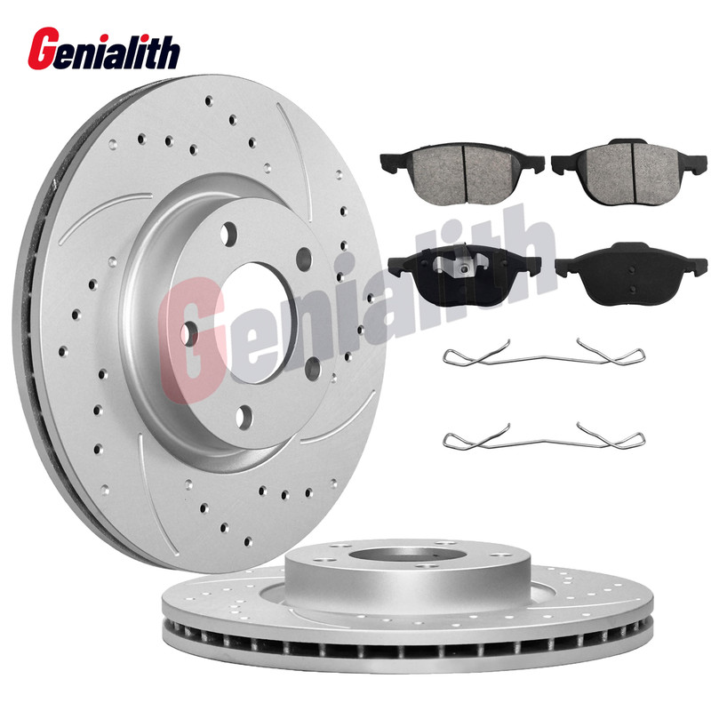 Front Disc Brake Rotors + Brake Pads for 2006-2010 2011 2012 Mazda 5 Mazda 3