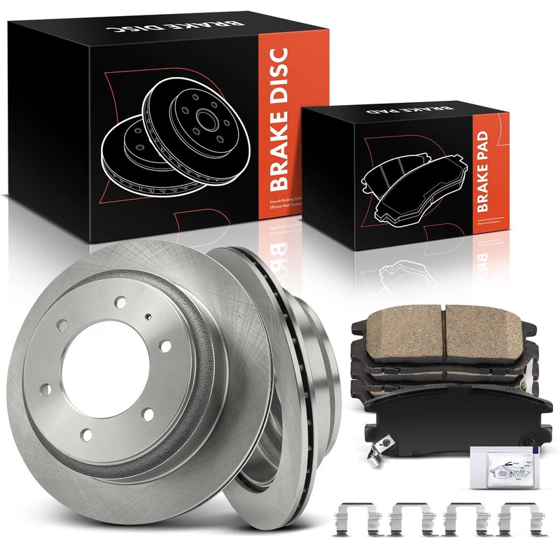 6Pcs Disc Rotors & Ceramic Brake Pads for Honda Passport 94-02 Acura Isuzu Rear