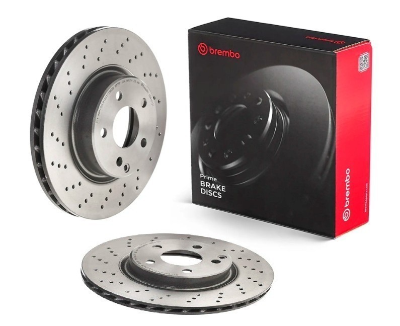 Brembo 09.9481.21 Prime UV Coated Drilled Vented Brake Rotors – Front Pair