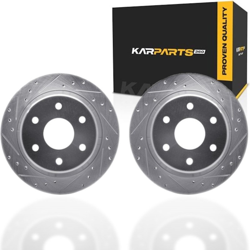 For Chevy Astro 2003-2005 Rotors | Silver | Drilled And Slotted Rotor Style