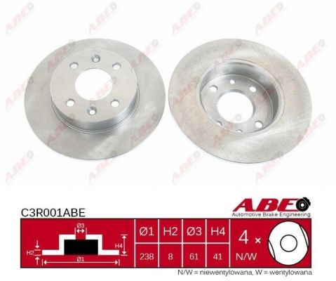 ABE C3R001ABE Brake Disc for Renault gallery