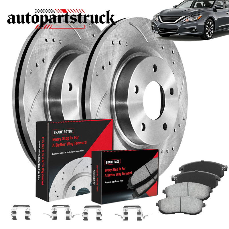Front Brake Rotors + Brake Pads for Nissan Altima 2007 2008 2009 2010-2013
