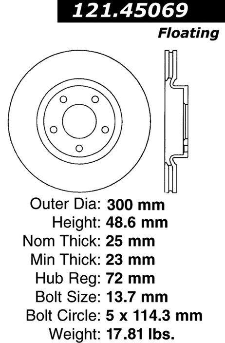 Centric Front Disc Brake Rotor for 5, 3, 3 Sport (121.45069) gallery