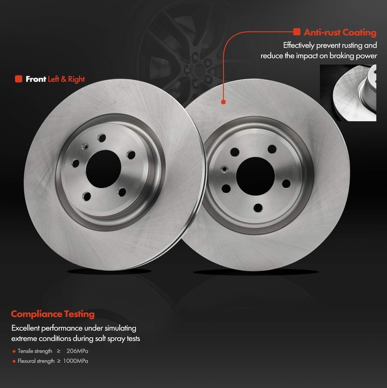 2Pcs 345mm Disc Brake Rotors for Audi Q5 2013-2017 A6 Porsche Macan Front Side gallery