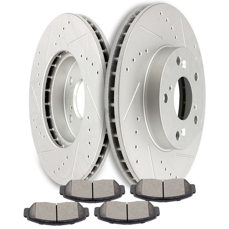 Front brake pads and rotors Drilled Slotted For 2003-2007 Honda Accord