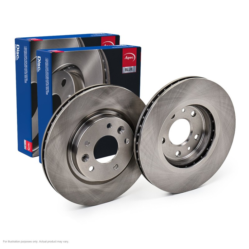 2x APEC Front Brake Discs Fits NISSAN X-TRAIL III 1.7 dCi 96kW/131HP/1749cc