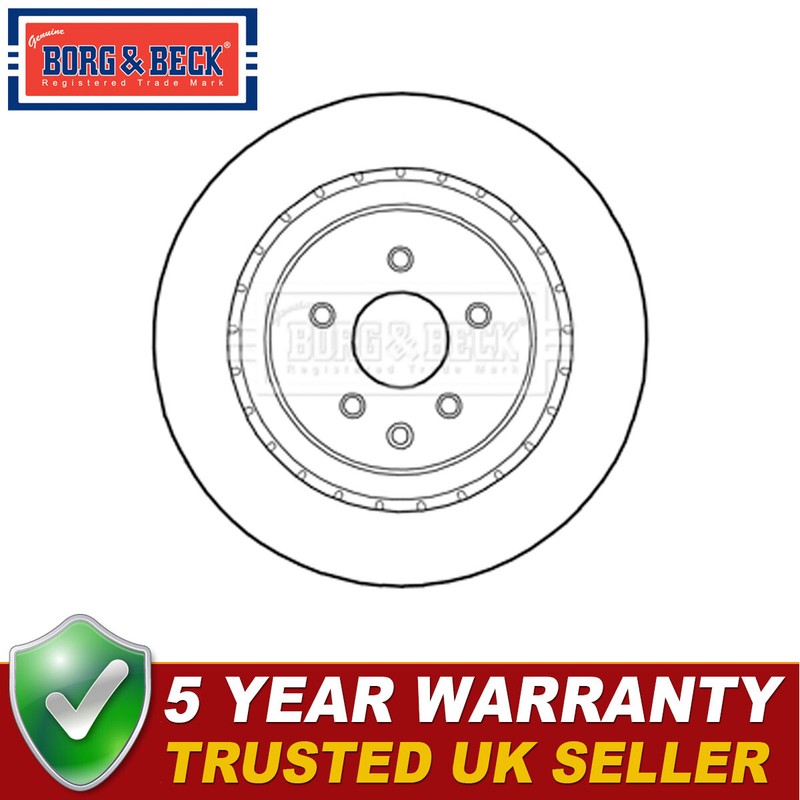 Borg & Beck Rear 1x Brake Disc Fits Nissan 370Z 2009- 3.7 43206JL00A