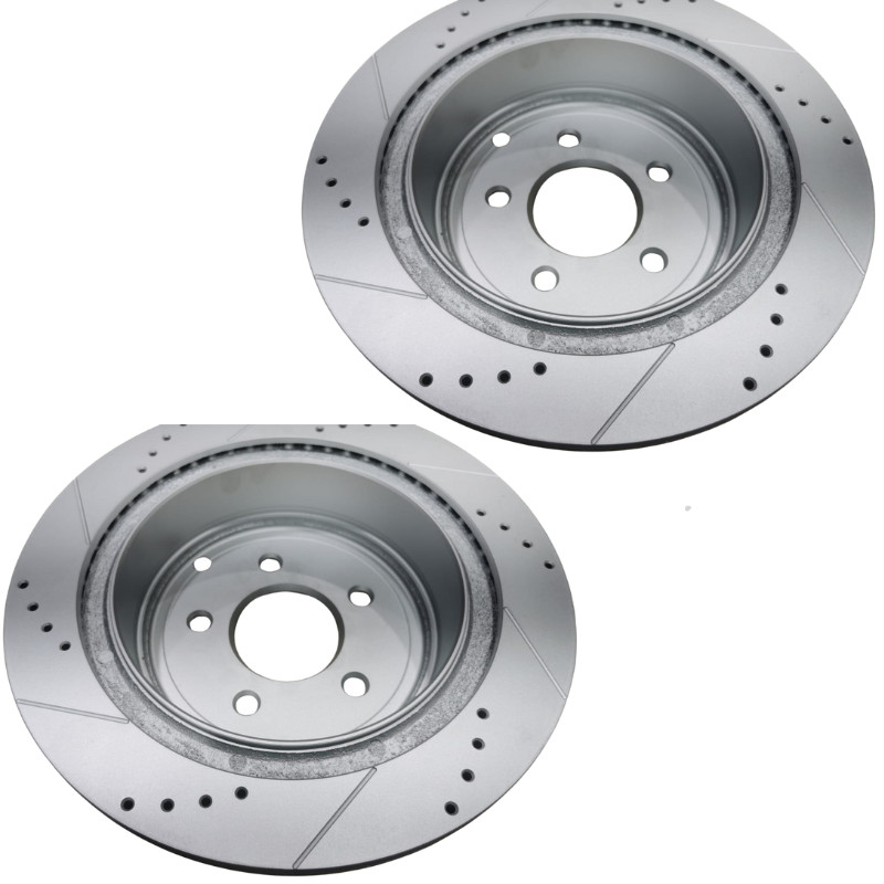 Performance Rear Brake Discs Drilled & Grooved For Nissan Elgrand E52 2010-2019