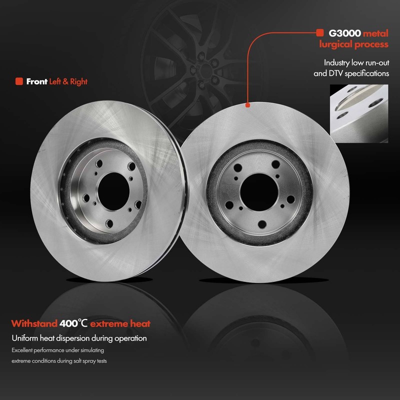 Front Disc Brake Rotor & Ceramic Brake Pads for Honda Ridgeline 2006-2011 3.5L gallery