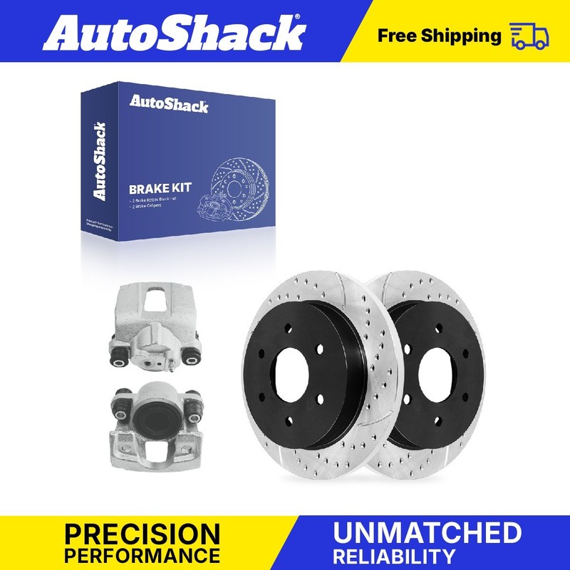 Rear Drilled Slotted Brake Rotors Calipers for Nissan, TITAN 2004-2015