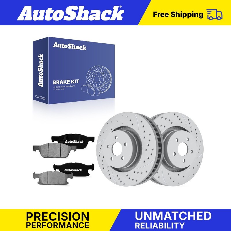 Front Drilled Slotted Brake Rotors Ceramic Pads for Ford, Edge 2015-2021