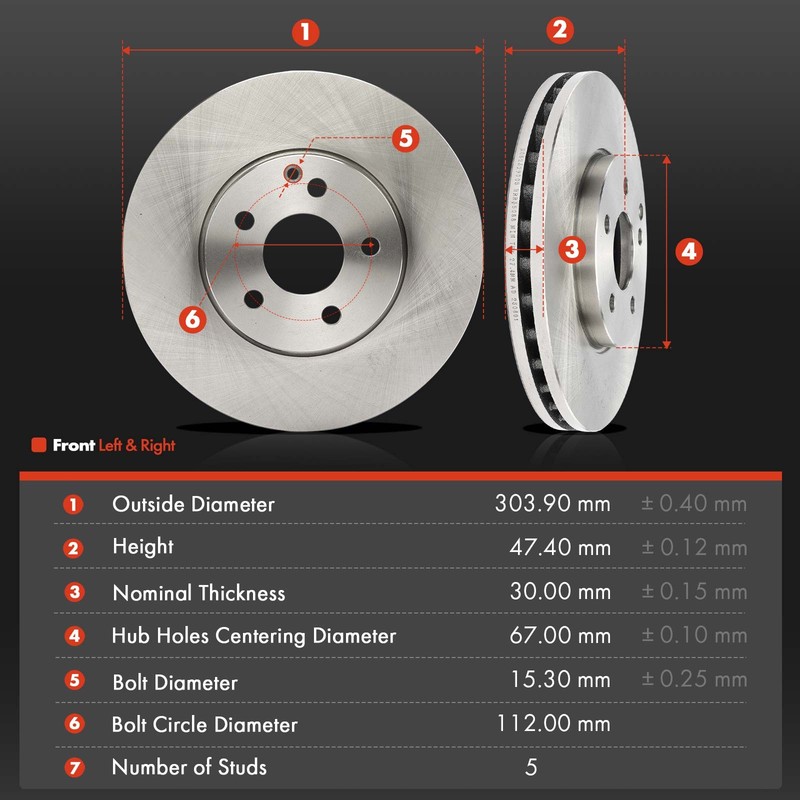 Disc Brake Rotors & Pads for Mercedes-Benz E320 2004 2005 211.082 Front & Rear gallery