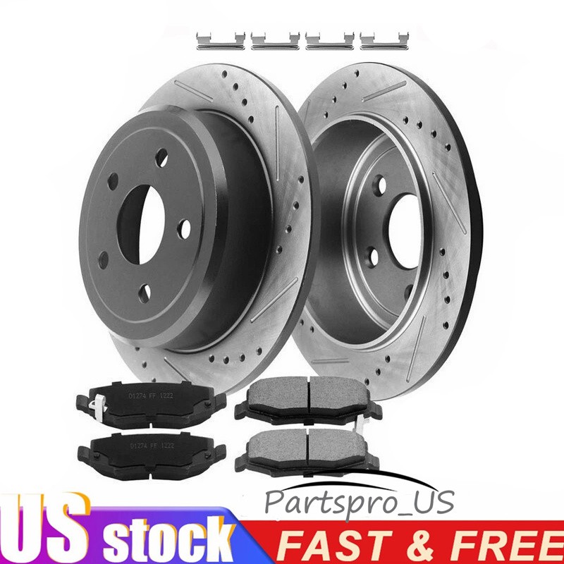 345mm Rear Drilled Rotors & Ceramic Brake Pads for Sequoia Toyota Tundra LX570