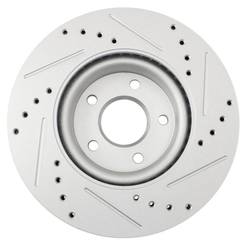 Front Performance Drilled Slotted G-Coated Disc Brake Rotor Pair New gallery