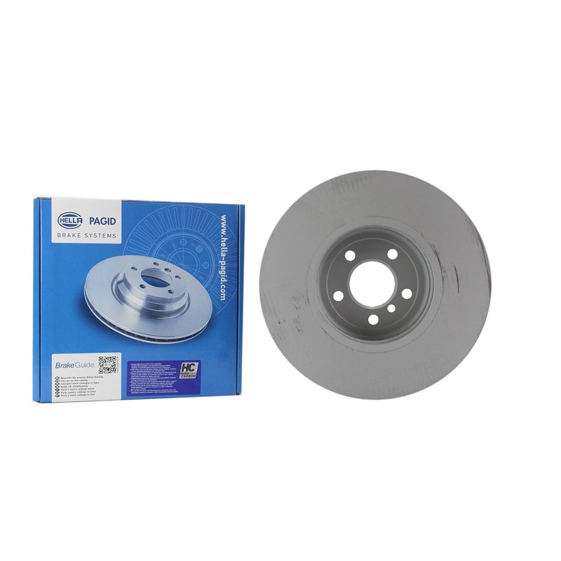 Hella 374mm Front Left Coated Vented Disc Brake Rotor For BMW F10 F07 F01