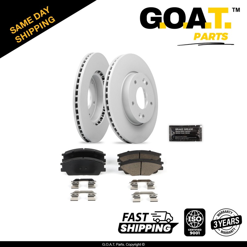 Front Brake Rotor & Ceramic Pad w/Hardware for 20-25 Hyundai Venue Kia Soul